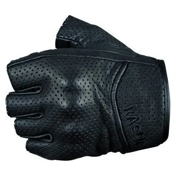 Moto vesta RACER POCO kožené rukavice na motorku bez prstů, bezprsťáky černé XXL