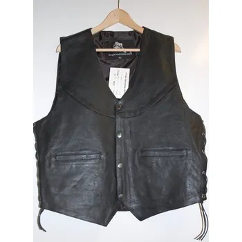 Dámská cargo bunda Moto kožená vesta Chopper, vestička na motorku se šněrováním M