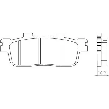Brzdový komplet Brenta FT3100 zadní organické brzdové destičky na motorku SYM JOY MAX 300 EVO rok 2009