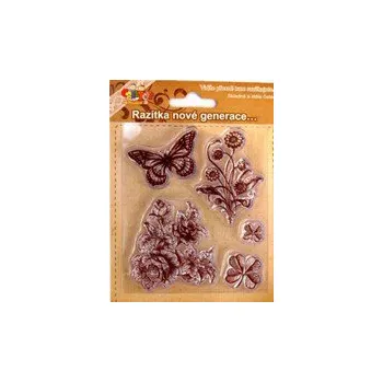 Dětské razítko Razítka gelová XS 7x8,5cm Motýlek a květiny