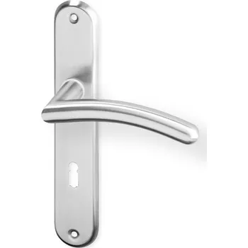 Dveřní kování Dveřní kování HEDA OV ECO nerez (Dveřní kování HEDA OV ECO nerez se štítem s roztečí 72 nebo 90 mm, vhodná pro interiér, pro dozický (obyčejný), cylindrický (fab) zámek, nebo s uzamykací páčkou na WC.)