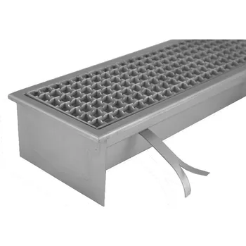 Odvodňovací žlab s antiskluzovou krycí mřížkou (Nerezový materiál, cena včetně sifonu)