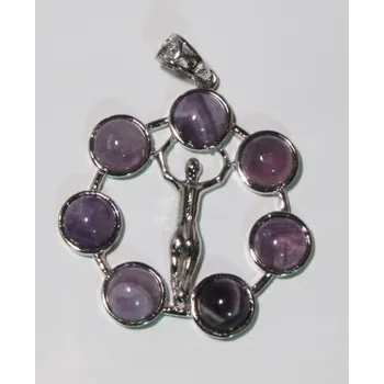 Přívěsek Přívěšek s ametysty, amulet postava v kruhu