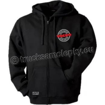 Pánská mikina Truck mikina s kapucí a zipem černá VOLVO the best truck (Materiál: 320 g/m2, 80% česaná bavlna, 20% polyester)