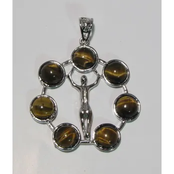 Přívěsek Přívěšek s tygřími oky, amulet postava v kruhu