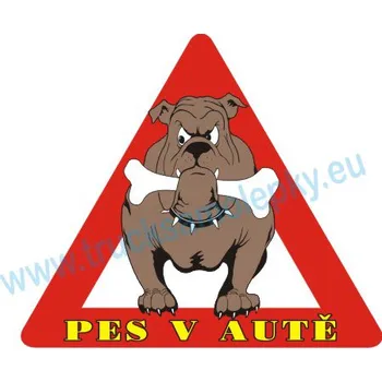 Samolepicí dekorace na vozidlo Samolepka Pes v autě 2 (Tištěná samolepka )