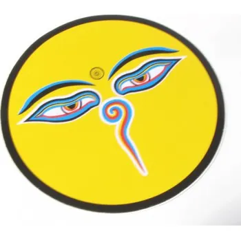 Samolepící dekorace Buddhovy oči - žlutá samolepka