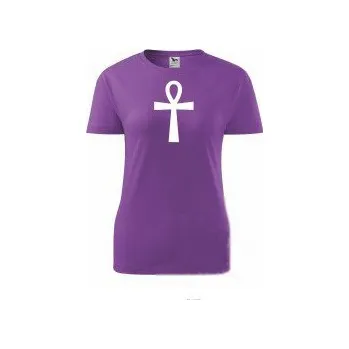 Tričko dámské S fialové ankh