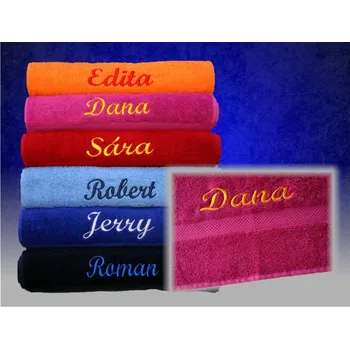 Ručník Ručník se jménem vínový (Ručník z kvalitního froté o rozměrech 50 x 100 cm a výšivkou)