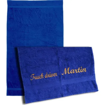 Ručník Ručník TRUCK DRIVER se jménem (Modrý ručník z kvalitního froté o rozměrech 50 x 100 cm a výšivkou)