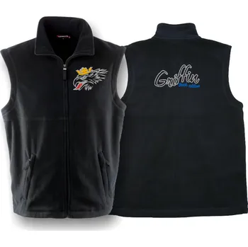 Pánská vesta Pánská černá fleece vesta GRIFFIN truck edition (Truck vesta s výšivkou na předním i zadním dílu)