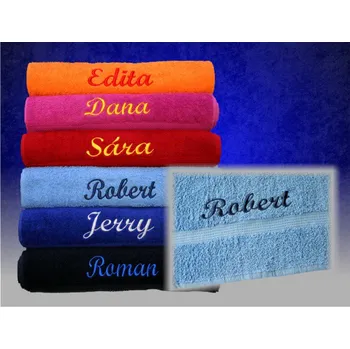 Ručník Ručník se jménem světle modrý (Ručník z kvalitního froté o rozměrech 50 x 100 cm a výšivkou)