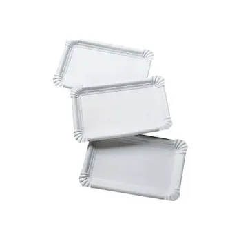 Jednorázové nádobí Tácky papírové - č. 3 / 110 x 178 mm / 100 ks