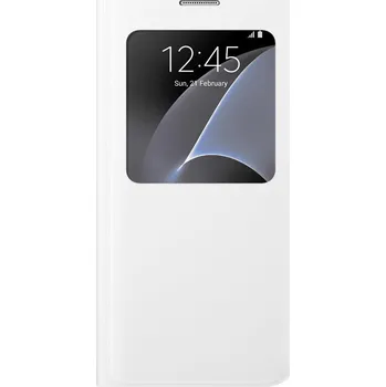 Pouzdro na mobilní telefon Samsung S View Cover pro Galaxy S7 bílý (EF-CG930PWEGWW)