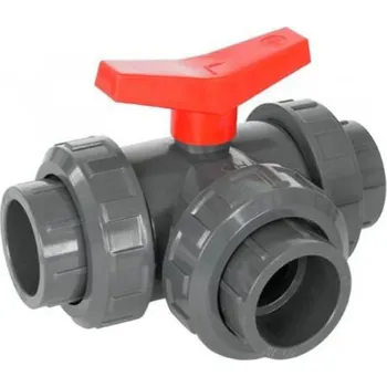 Kulový ventil trojcestný PVC 63 mm
