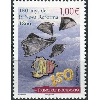 Poštovní známka Post France (2016) MiNr. 802 **- € 1,00 - Andora (Fr.) - 150. výročí "Nova Reforma" z roku 1866