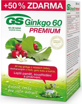 Přípravek na podporu paměti a spánku Green Swan Pharmaceuticals Ginkgo 60 mg Premium