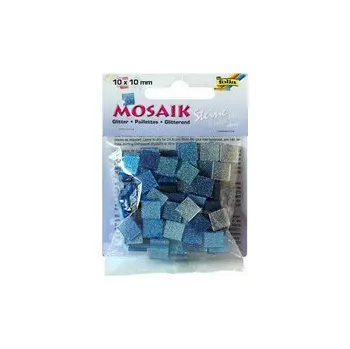 Mozaiková sada Mozaika odlehčená třpytivá 10x10mm- modrá