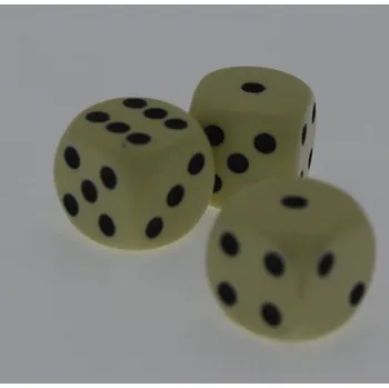 Kostky házecí 6 boké 100 kusů - slonovinová barva