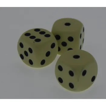 Alkoholická hra Kostky házecí 6 boké 10 kusů - slonovinová barva