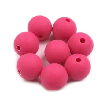 Dětské navlékací korálky Matný plastový korálek 14mm růžový