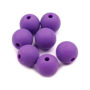 Dětské navlékací korálky Matný plastový korálek 14mm fialový