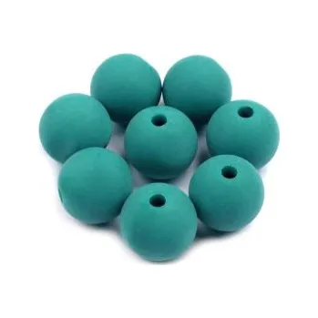 Dětské navlékací korálky Matný plastový korálek 14mm zelený