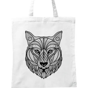 BIO plátěná taška s potiskem Vlk