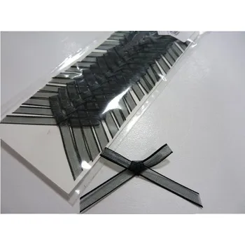 Svatební mašličky 20 ks - černé šifonové