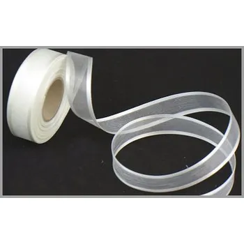 Stuha Šifonová stuha lemovaná - 25mm - smetanová - 1m