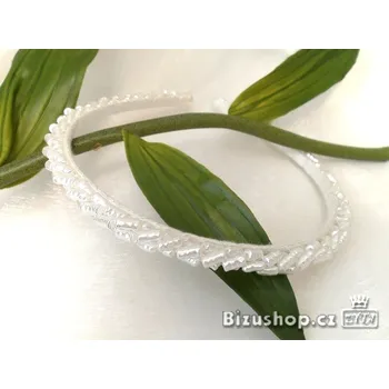 Čelenka Svatební Korunka bohatě zdobená perličkami , Zyta