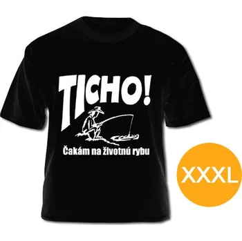 Pánské tričko Černé tričko Čekám na životní rybu SK - XXXL