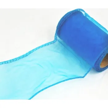 Stuha Organza stuha 10cm/9m - tyrkysová