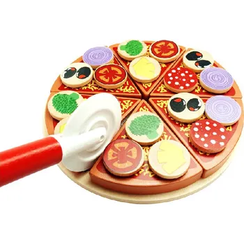 Dětská kuchyňka Aga4Kids Krájecí dřevěná pizza PIZZA TOY