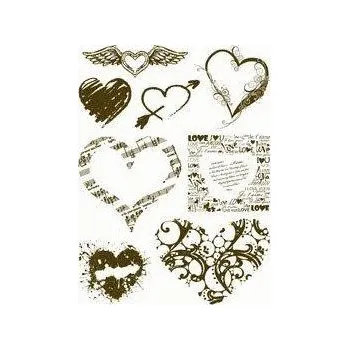 Dětské razítko Gelová razítka - Srdce a srdíčka