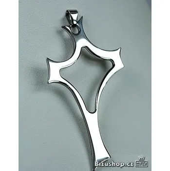 Přívěsek Originální ocelový kříž v zajímavém trendy tvaru.