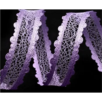 Stuha Dekorační stuha 25mm - fialová krajková - 1m