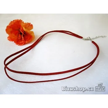 Řetízek Šňůrka dvojitá kůže červená 20044