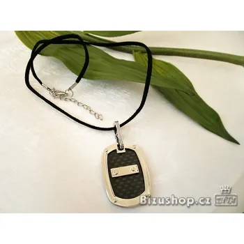 Náhrdelník Pánský ocelový přívěsek z černé a lesklé Oceli 15223