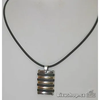 Náhrdelník Přívěsek Ocel zlatá, stříbrná a černá 15186