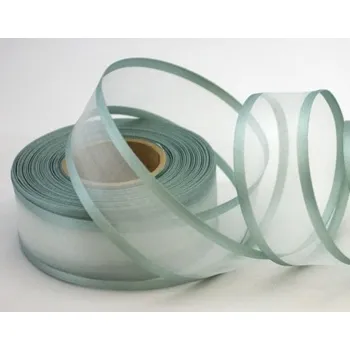 Stuha Šifonová stuha lemovaná - 25mm - šedá -1m