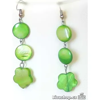 Náušnice Náušnice přírodní perleť zelená 2677