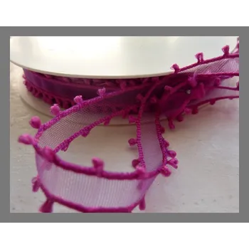 Stuha Stuha cyklámen monofilová s nopky - 12mm/1m
