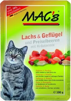 Krmivo pro kočku Mac's Cat kapsička losos/drůbež/brusinka 100 g