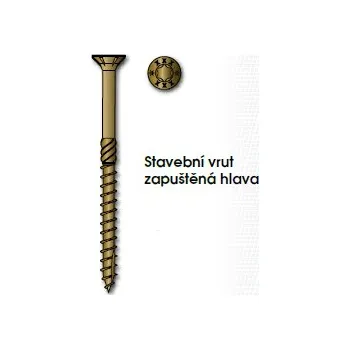 Vrut Vrut stavební konstrukční, zapuštěná hlava 6,0x 40mm TORX30, ZZ