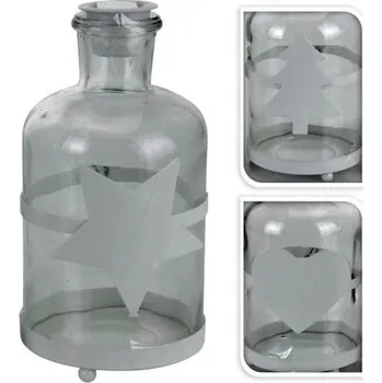 Svícen Svícen lahvička se srdíčkem na konickou svíčku - 15 cm