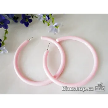 Náušnice Náušnice plastové kruhy růžové, velikost 6,5 cm