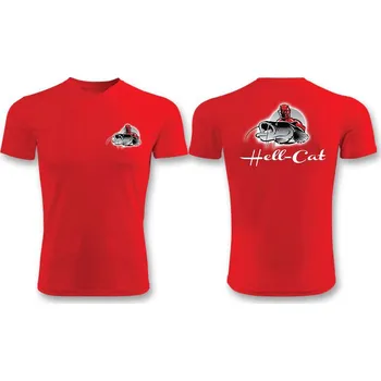 Rybářské oblečení Hell-Cat triko červené s potiskem