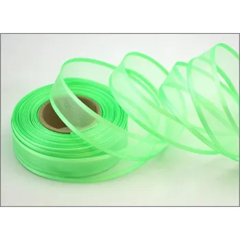 Stuha Šifonová stuha lemovaná - 25mm - sv.zelená - 1m