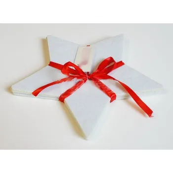 Jednorázový ubrus Dekorační prostírání filcová hvězda bílá - 20 cm - 1 ks